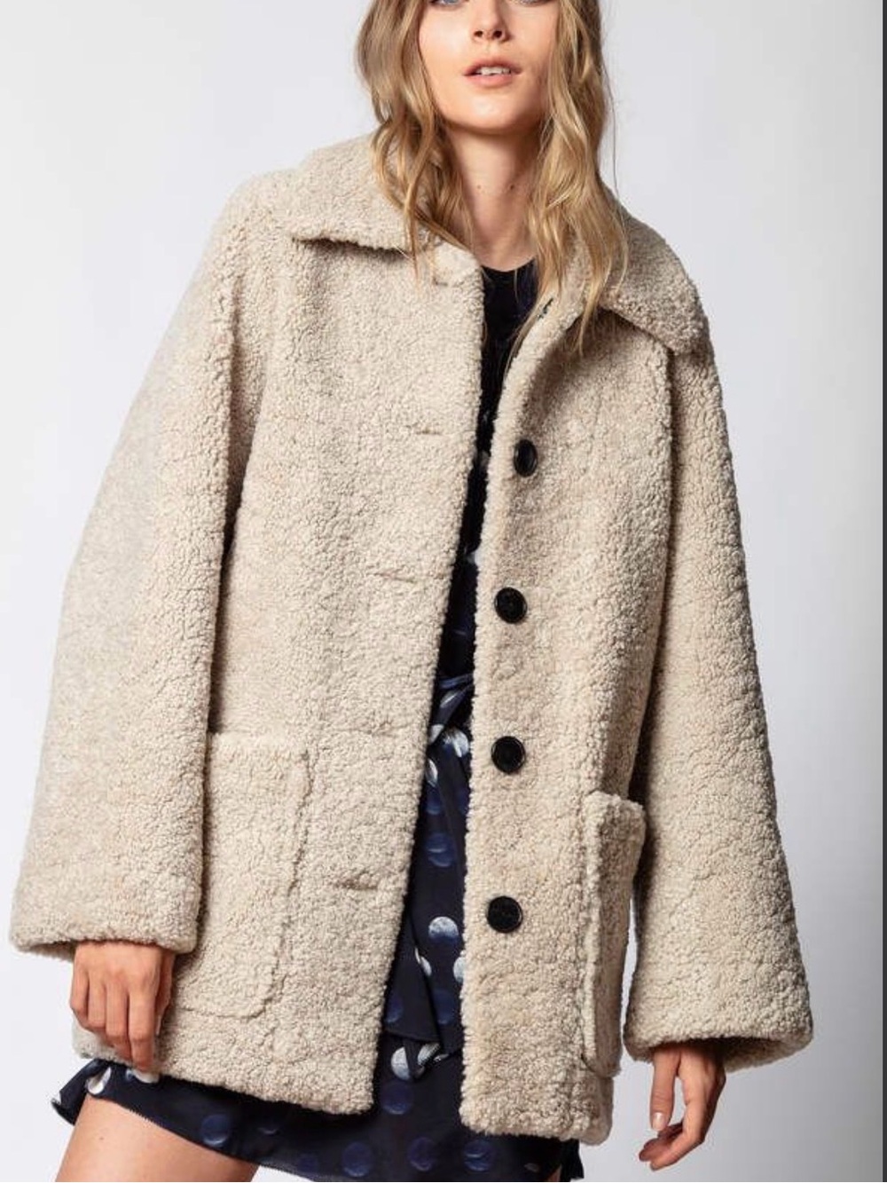 Zadig & Voltaire Magdas Real Shearling Reversible Coat